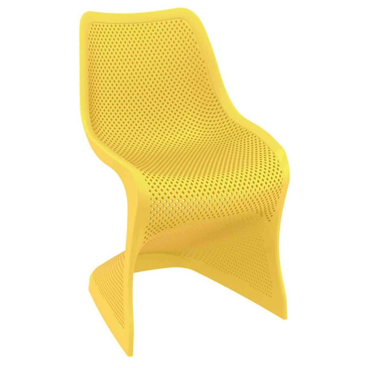 Luxury Commercial Living 33.5" Yellow Outdoor Patio Dining Chair